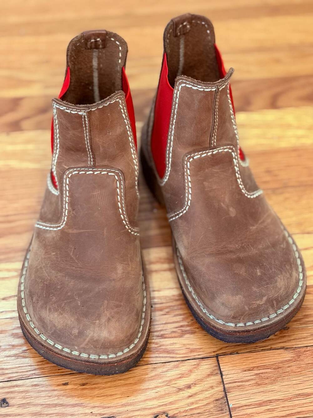 Duckfeet Roskilde Leather Chelsea Boots in Cocoa/Red Size 7 Boho Western